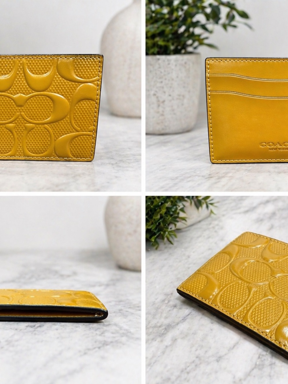 Coach Yellow Patent Leather ID Wallet